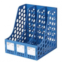 齐心 B2073 资料架（三格） 蓝色 文件架